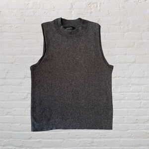 💕 Like 🆕 Banana Republic mock neck sleeveless grey with silver stitching sweater